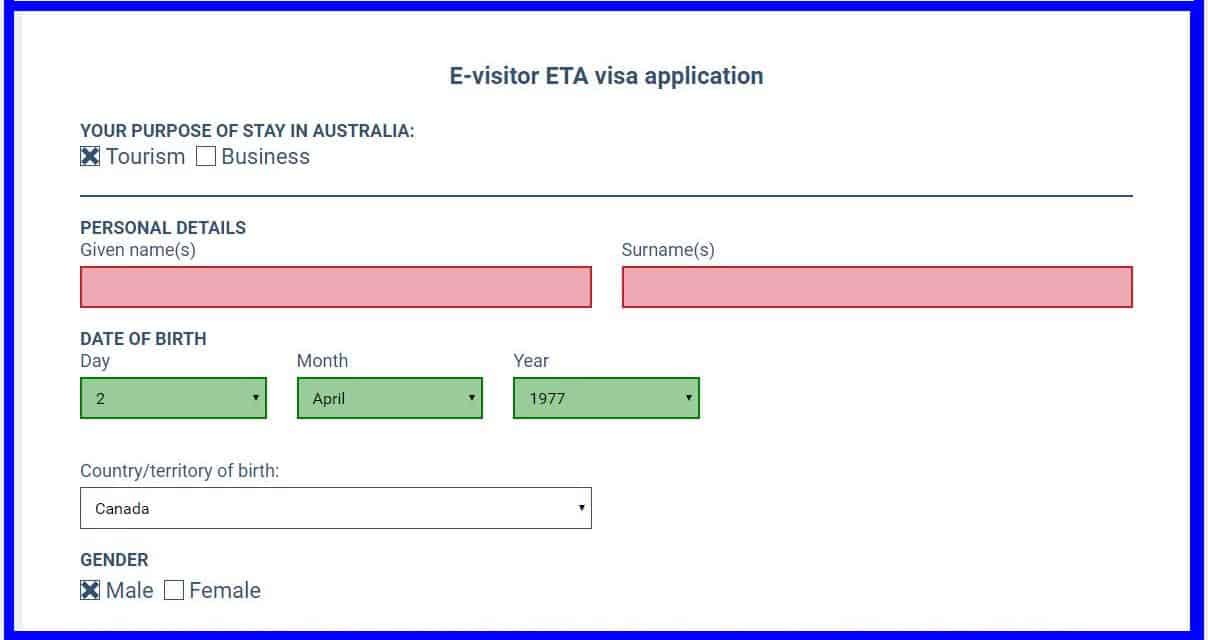 electronic travel authorization canada to australia