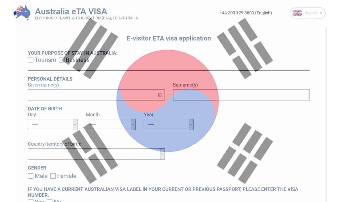 australia tourist visa from korea