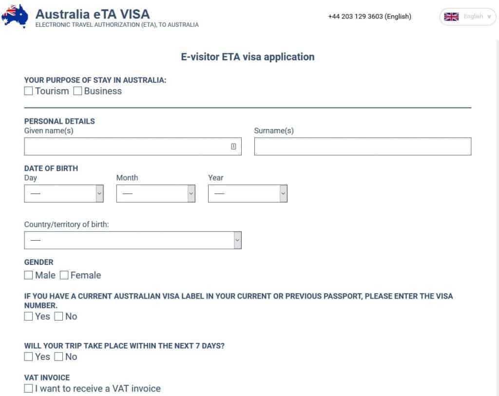 E visa application